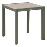 Gartentisch ÉVASION Holzeffekt Leinen / Lorbeergrün 2 Plätze - Epoxidharz behandeltes Aluminium, Aluminiumlatten in Holzoptik Holzoptik Leinen / Lorbeergrün