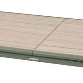 Gartentisch DILORS Holzoptik Leinen / Lorbeergrün 10 Plätze - Epoxy-beschichtetes Aluminium Holzoptik Leinen / Lorbeergrün