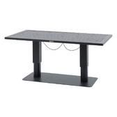 Rechteckiger, anhebbarer Gartentisch SALIMIA Graphit 150 x 80 x 69 cm - Aluminium epoxidbeschichtet Graphit