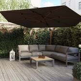 Gartenecksofa ÉVASION Graphit / Honig 5 Plätze - Epoxy-behandeltes Aluminium, Olefin Graphit / Honey