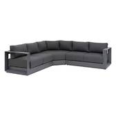 Gartenecksofa ALLURE Graphit 5 Plätze - Epoxy-behandeltes Aluminium, Polyester Grau / Graphit