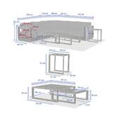 Gartenecksofa ALLURE Graphit 5 Plätze - Epoxy-behandeltes Aluminium, Polyester Grau / Graphit