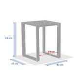 Quadratischer Gartenbeistelltisch ALLURE Graphit 44 x 44 x 55 cm - Aluminium mit Epoxid behandelt Graphit