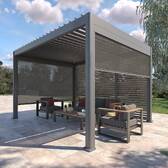 Jalousie für bioklimatische Pergola EVORA Graphit Für EVORA Seite 4 m - 1/3 Seite - 1,2 x 2,3 m - Epoxidbeschichtetes Aluminium Graphit