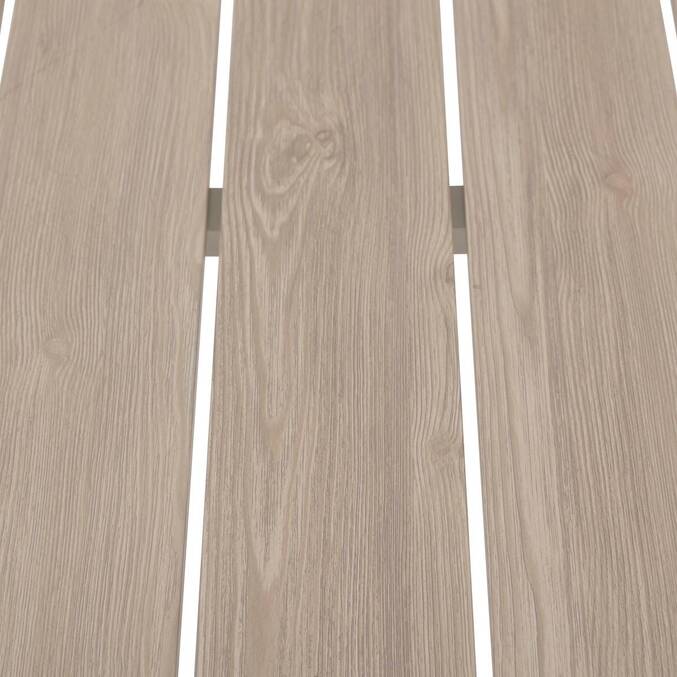 Gartentisch ÉVASION Holzeffekt Leinen / Ton 2 Plätze - Epoxidharz behandeltes Aluminium, Aluminiumlatten in Holzoptik Holzoptik Leinen / Lehmfarben