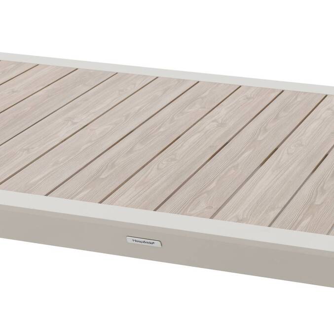 Gartentisch ÉVASION Holzeffekt Leinen / Ton 8 Plätze - Epoxy-behandeltes Aluminium, Aluminiumlatten in Holzoptik Holzoptik Leinen / Lehmfarben