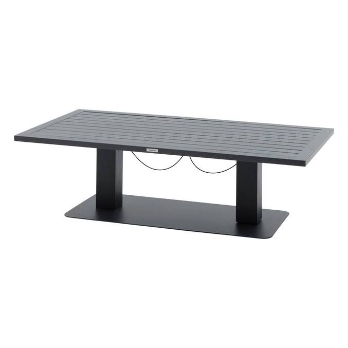 Rechteckiger, anhebbarer Gartentisch SALIMIA Graphit 150 x 80 x 69 cm - Aluminium epoxidbeschichtet Graphit