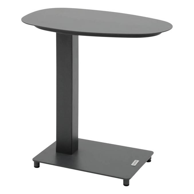 Ovaler Gartenbeistelltisch VENUZIA Graphit 50 x 30 x 50 cm - Aluminium mit Epoxidharz behandelt3500