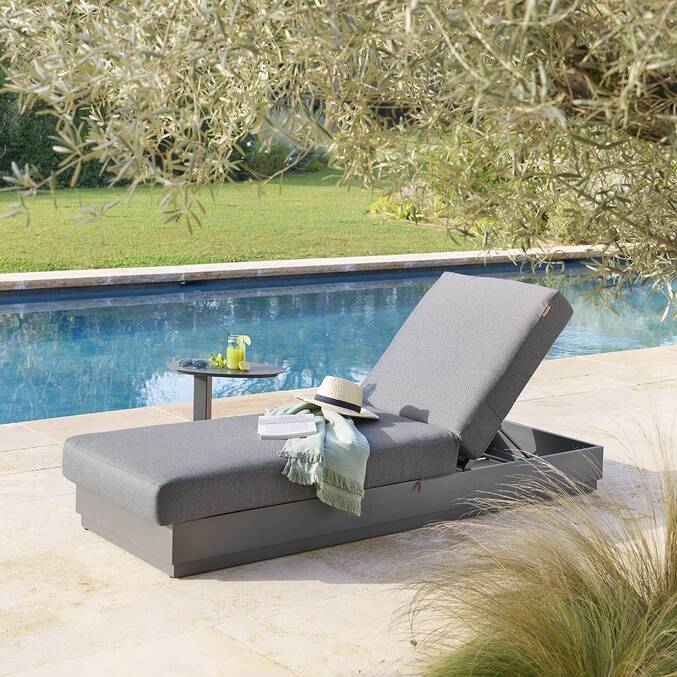 Poolliege ALLURE Graphit Epoxidharz behandeltes Aluminium, Polyester Graphit