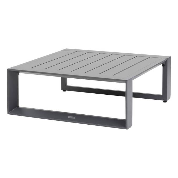 Gartenecksofa ALLURE Graphit 5 Plätze - Epoxy-behandeltes Aluminium, Polyester Grau / Graphit