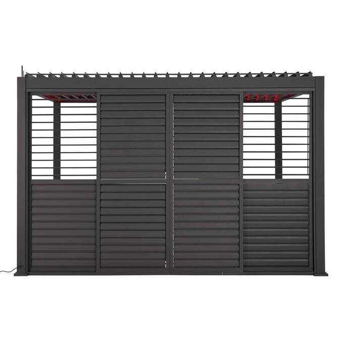 Schiebeladen für bioklimatische Pergola EVORA Graphit Für EVORA Seite 3 m - 2,7 x 2,3 m - Epoxidbeschichtetes Aluminium Graphit