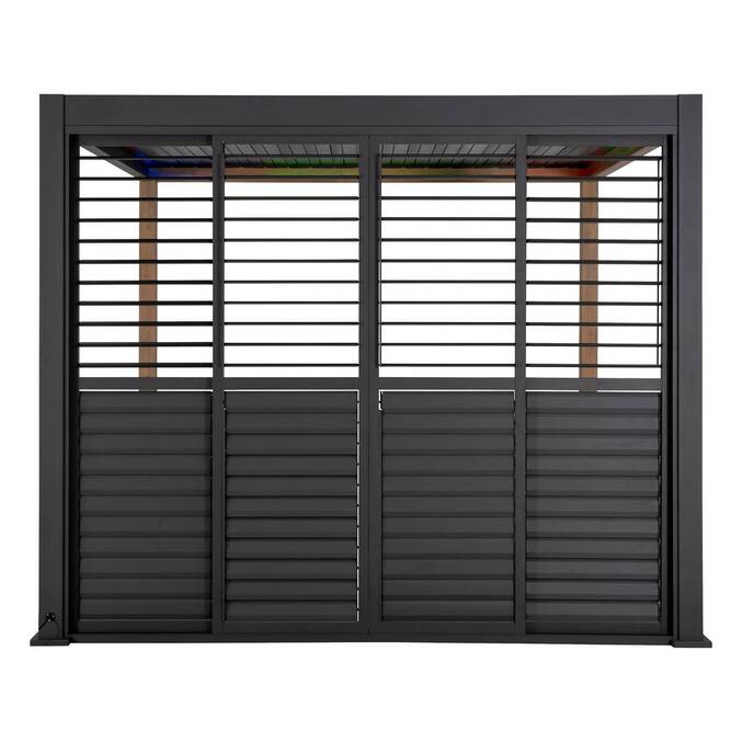 Schiebeladen für bioklimatische Pergola EVORA Graphit Für EVORA Seite 3 m - 2,7 x 2,3 m - Epoxidbeschichtetes Aluminium Graphit