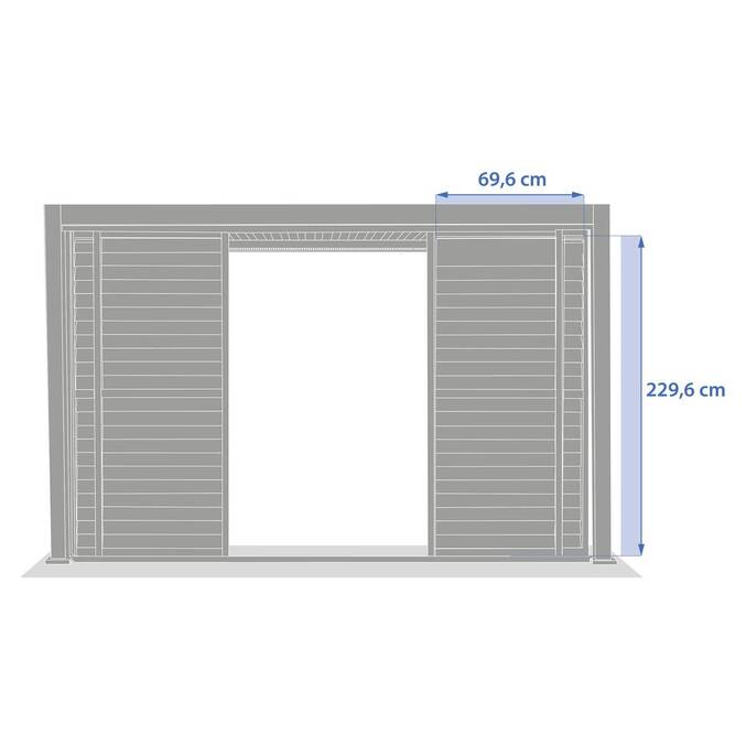Schiebeladen für bioklimatische Pergola EVORA Graphit Für EVORA Seite 3 m - 2,7 x 2,3 m - Epoxidbeschichtetes Aluminium Graphit