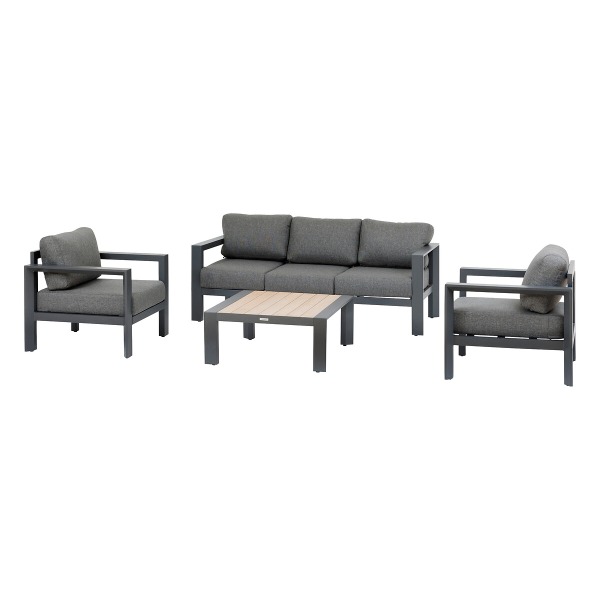 Gartenlounge Graphit & Honey + 1 Sofa ÉVASION 1 gartenlounge 5 plätze und 1 sofa Graphit / Honey
