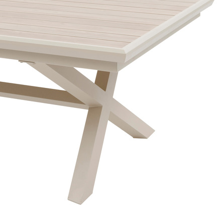 1 ausziehbarer Gartentisch AXIOME Leinen & Lehmfarben + 10 stapelbare Sessel DIESE 1 ausziehbarer gartentisch 10 plätze und 10 stapelbare sessel