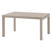 Ausziehbarer Gartentisch ÉVASION Ton & Leinen + 10 stapelbare Stühle AXANT 1 ausziehbarer Gartentisch 10 Plätze und 10 stapelbare Stühle Lehmfarben / Leinen