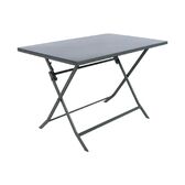 Klappbares rechteckiges Gartentisch-Set + 4 Stühle GREENSBORO Graphit 4 Plätze - Epoxidharz-beschichteter Stahl, Verstärkte Rostschutzbehandlung Graphit
