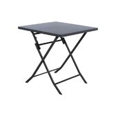 Klappbares quadratisches Gartentisch-Set + 2 Stühle GREENSBORO Graphit 2 Plätze - Epoxidharz-beschichteter Stahl, Verstärkte Rostschutzbehandlung Graphit