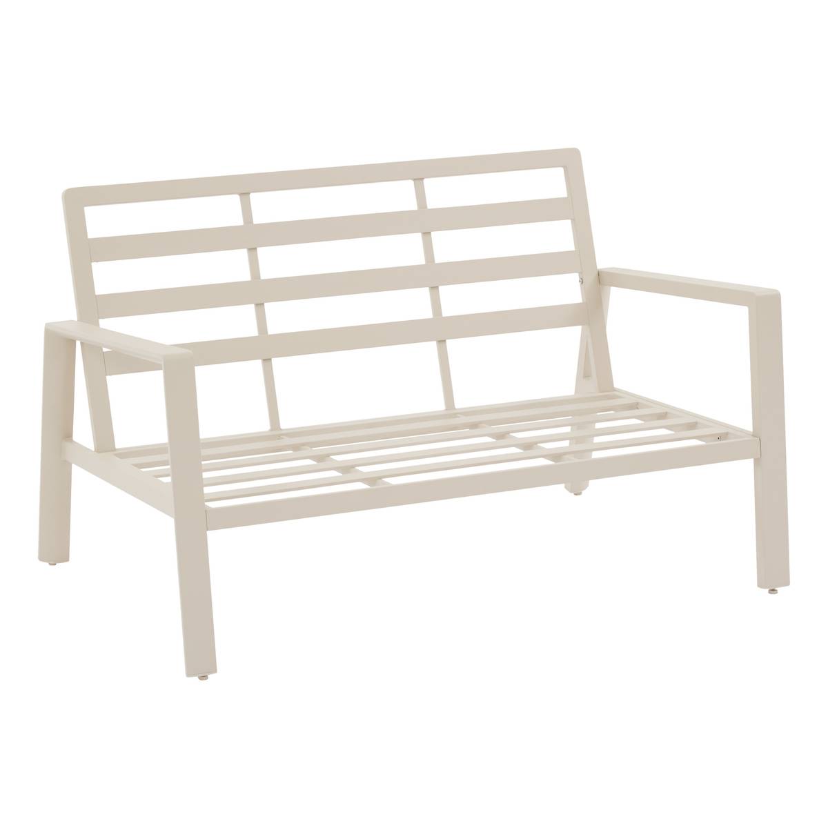 Gartensofa LUZANE Ton 2 Plätze - Epoxy-behandeltes Aluminium, Polyester Lehm