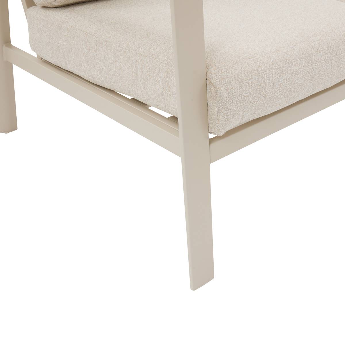 Gartensofa LUZANE Ton 2 Plätze - Epoxy-behandeltes Aluminium, Polyester Lehm