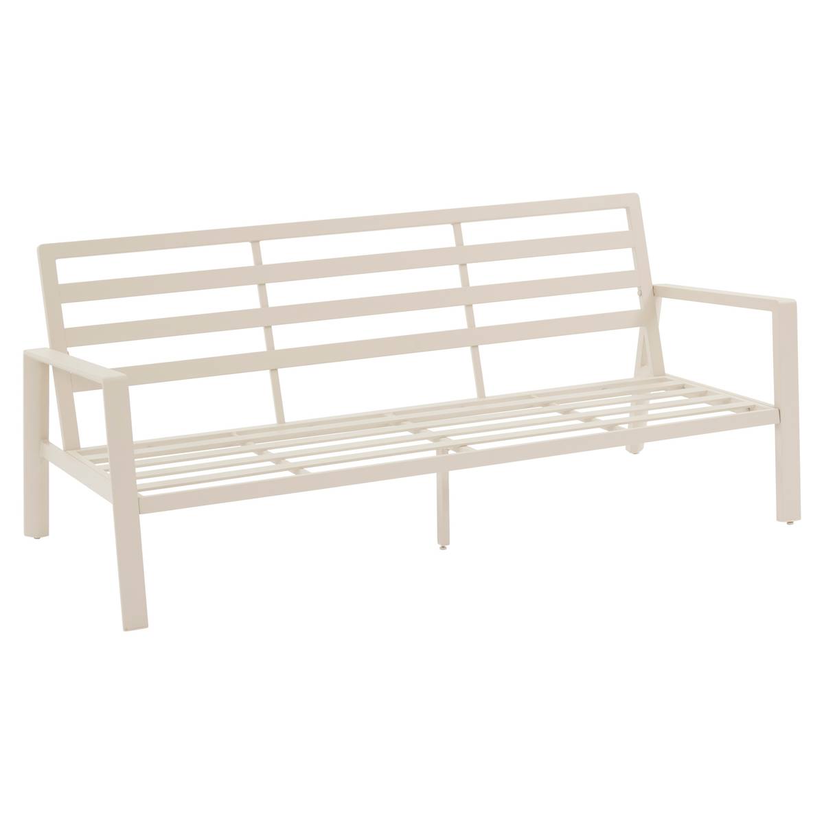 Gartenlounge-Set LUZANE Ton 5 Plätze - Epoxy-behandeltes Aluminium, Polyester Lehm