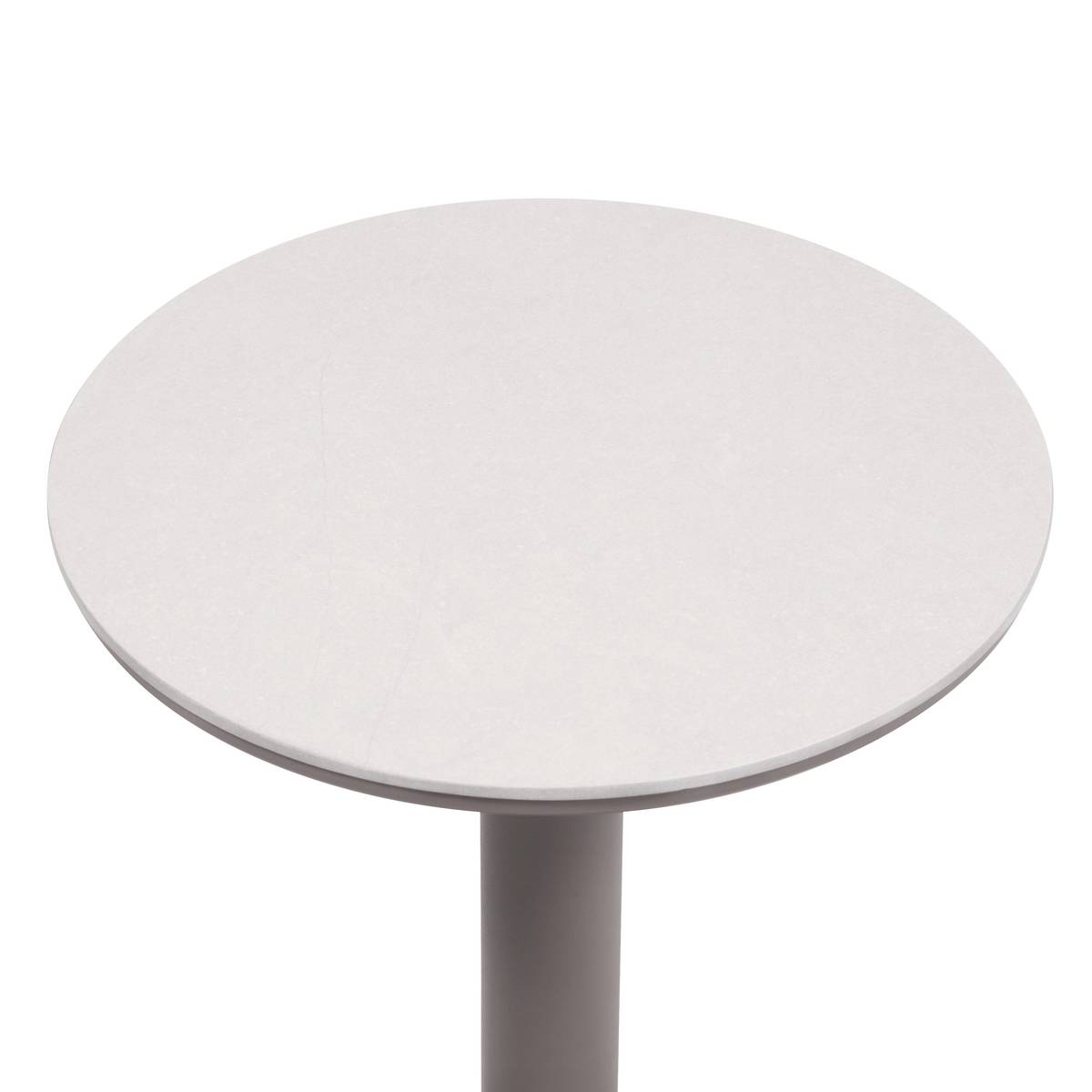 Runder Gartenbeistelltisch SOLETIA Kaffee 40 x 40 x 50 cm - Stahl Kaffee
