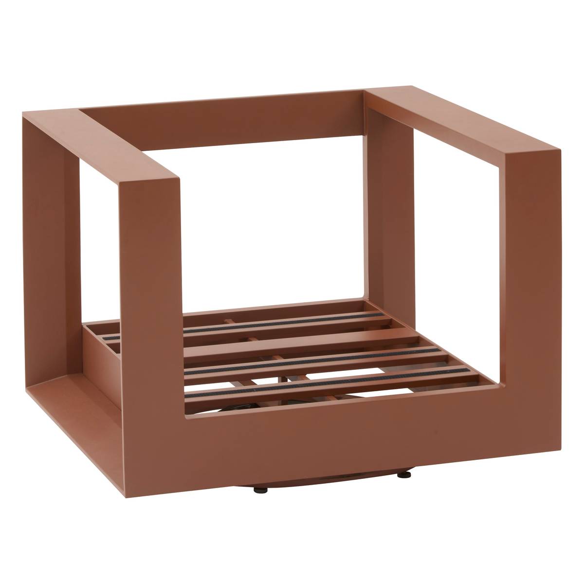 Drehbarer Gartensessel ALLURE Beige / Mahagoni Epoxidharz behandeltes Aluminium, Polyester Beige / Mahagoni Braun