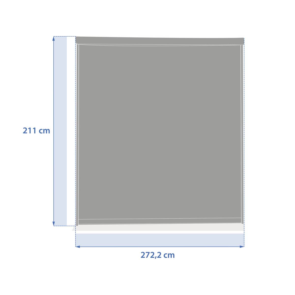 Pergola-Rollo EVONIS Graphit Für EVONIS Seite 3 m - 2,7 m - Aluminium, Texaline Graphit