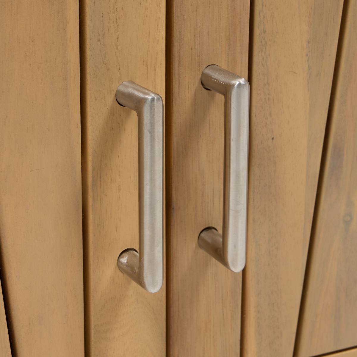 Modul für Sommerküche LODGIA Beige 87 x 86 x 50 cm - Stahl, Aluminium, FSC®-zertifiziertes Akazienholz Akazie
