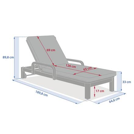 Poolliege PAPOUASIE Beige / Akazie FSC®-zertifiziertes Akazienholz, Acryl