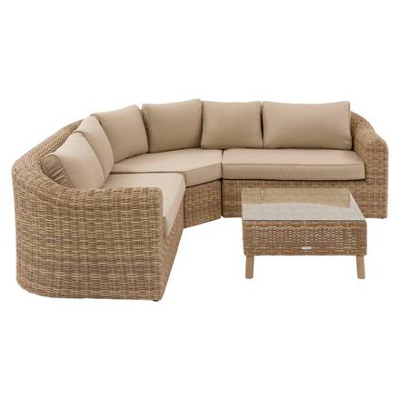 Gartenecklounge-Set MOORÉA Savana 5 Plätze - Polyester, epoxidharzbeschichtetes Aluminium