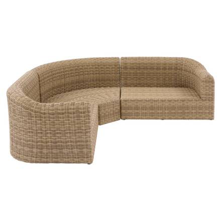 Gartenecklounge-Set MOORÉA Savana 5 Plätze - Polyester, epoxidharzbeschichtetes Aluminium