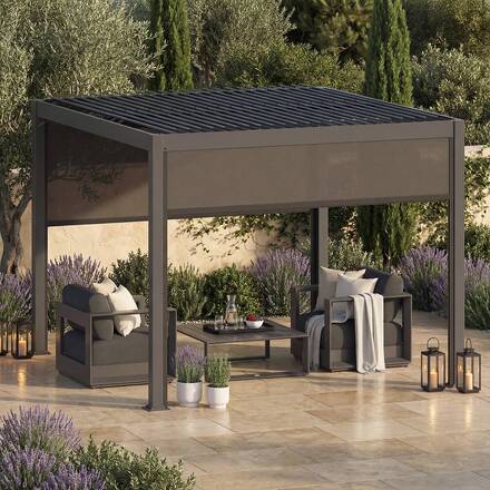 Pergola-Rollo EVONIS Graphit Für EVONIS Seite 3 m - 2,7 m - Aluminium, Texaline