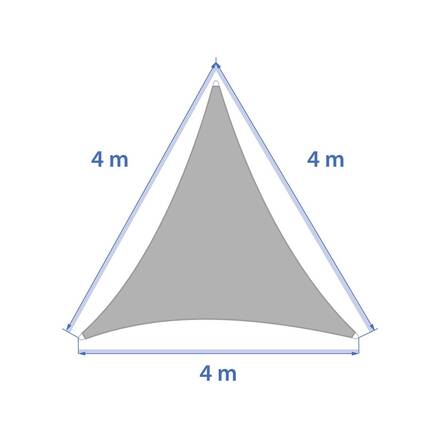 Dreieckiges Sonnensegel ELYORA Schiefergrau 4 x 4 m - Polyester