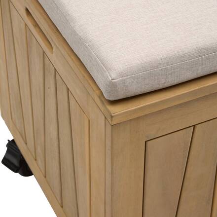 Aufbewahrungstruhe LODGIA Beige 210L - FSC®-zertifiziertes Akazienholz, Stahl
