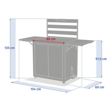 Gartenwagen OXYANA Graphit 154 x 134 x 60 cm - Verzinkter Stahl, Verstärkter Rostschutz