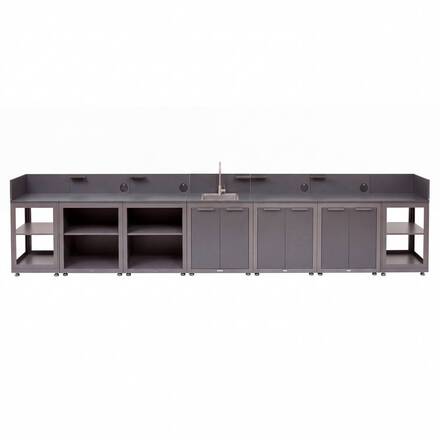 Regal für Sommerküche OXYANA Graphit 110 x 60 x 80 cm - Verzinkter Stahl, Verstärkter Rostschutzbehandlung