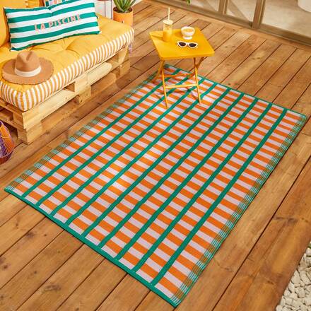 Rechteckiges Outdoor-Bodenkissen POOLSIDE Gelb 120 x 80 cm - Baumwolle