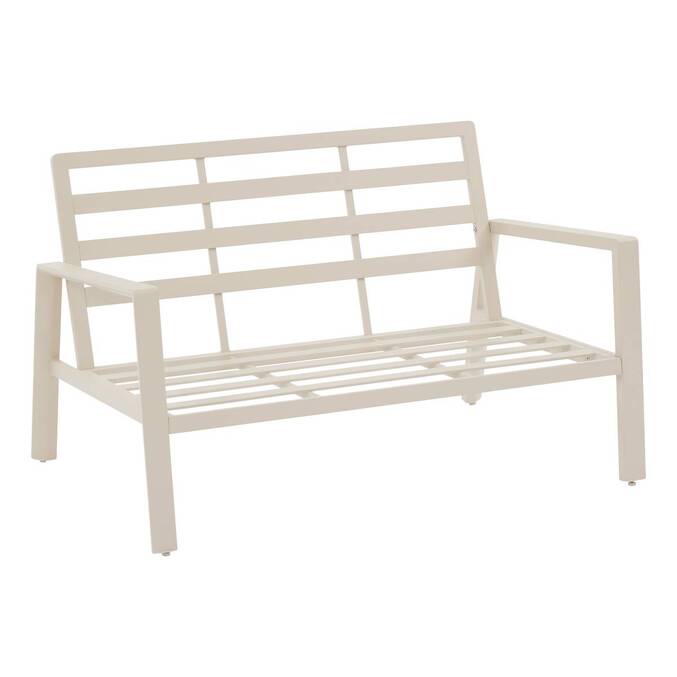 Gartensofa LUZANE Ton 2 Plätze - Epoxy-behandeltes Aluminium, Polyester Lehm