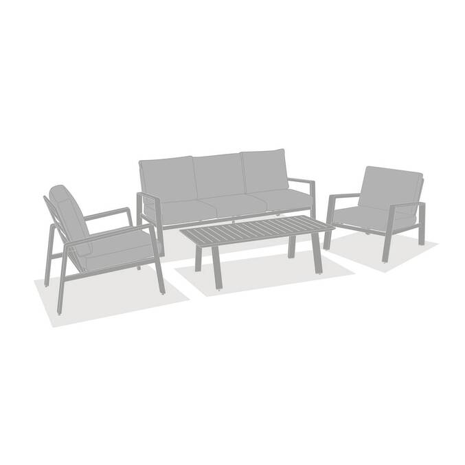 Gartenlounge-Set LUZANE Ton 5 Plätze - Epoxy-behandeltes Aluminium, Polyester Lehm