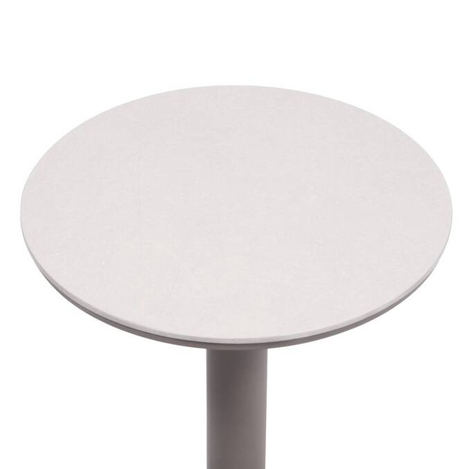 Runder Gartenbeistelltisch SOLETIA Kaffee 40 x 40 x 50 cm - Stahl Kaffee