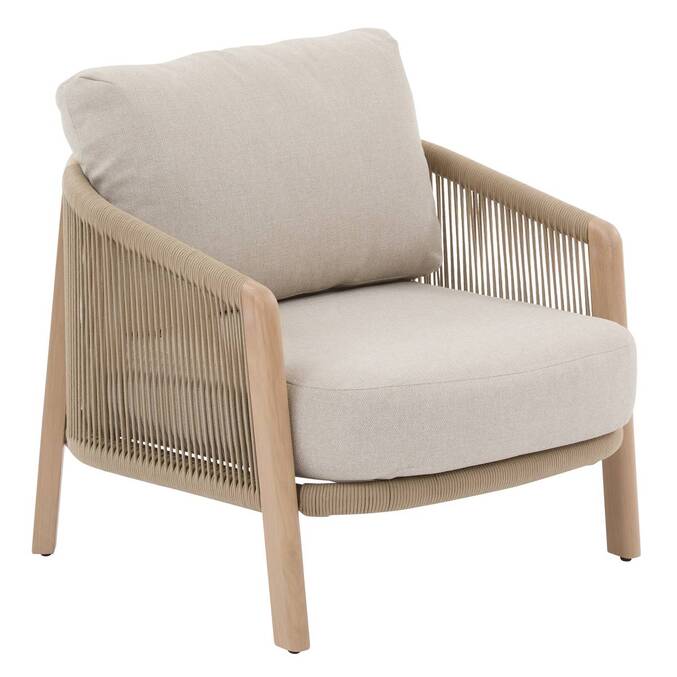 Gartenlounge-Set NELORA Beige 5 Plätze - Epoxy-behandeltes Aluminium, Olefin Beige