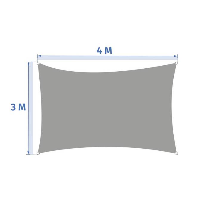 Rechteckiges Sonnensegel ELYORA Mahagoni 4 x 3 m - Polyester Mahagonibraun