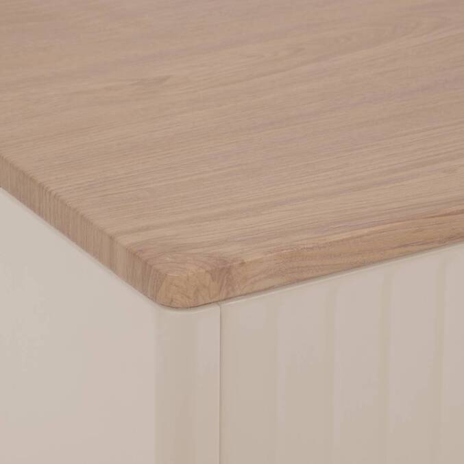 Gartenbuffet IRONIA Ton 90 x 45 x 86 cm - Verzinkter Stahl, Verstärkter Rostschutz Lehm