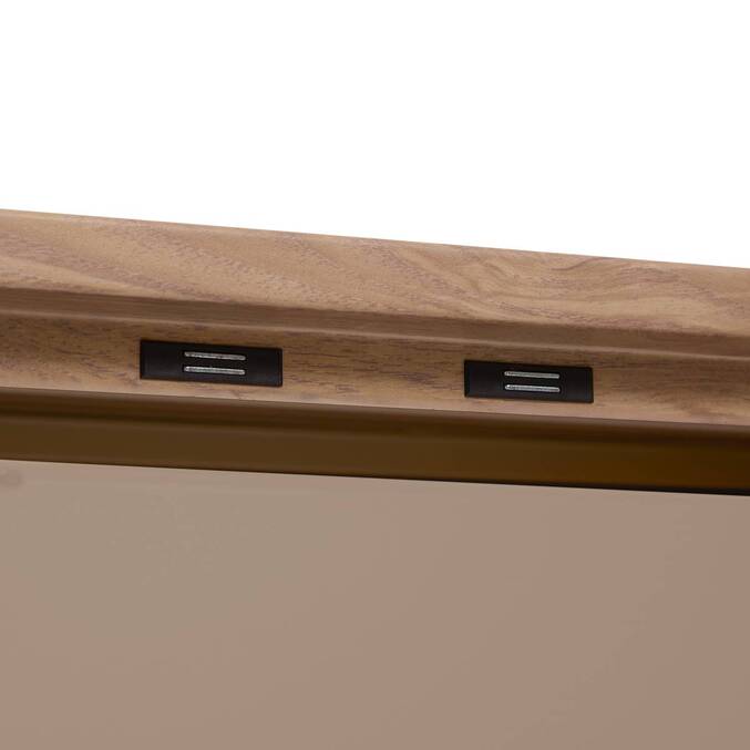Gartenbuffet IRONIA Ton 90 x 45 x 86 cm - Verzinkter Stahl, Verstärkter Rostschutz Lehm