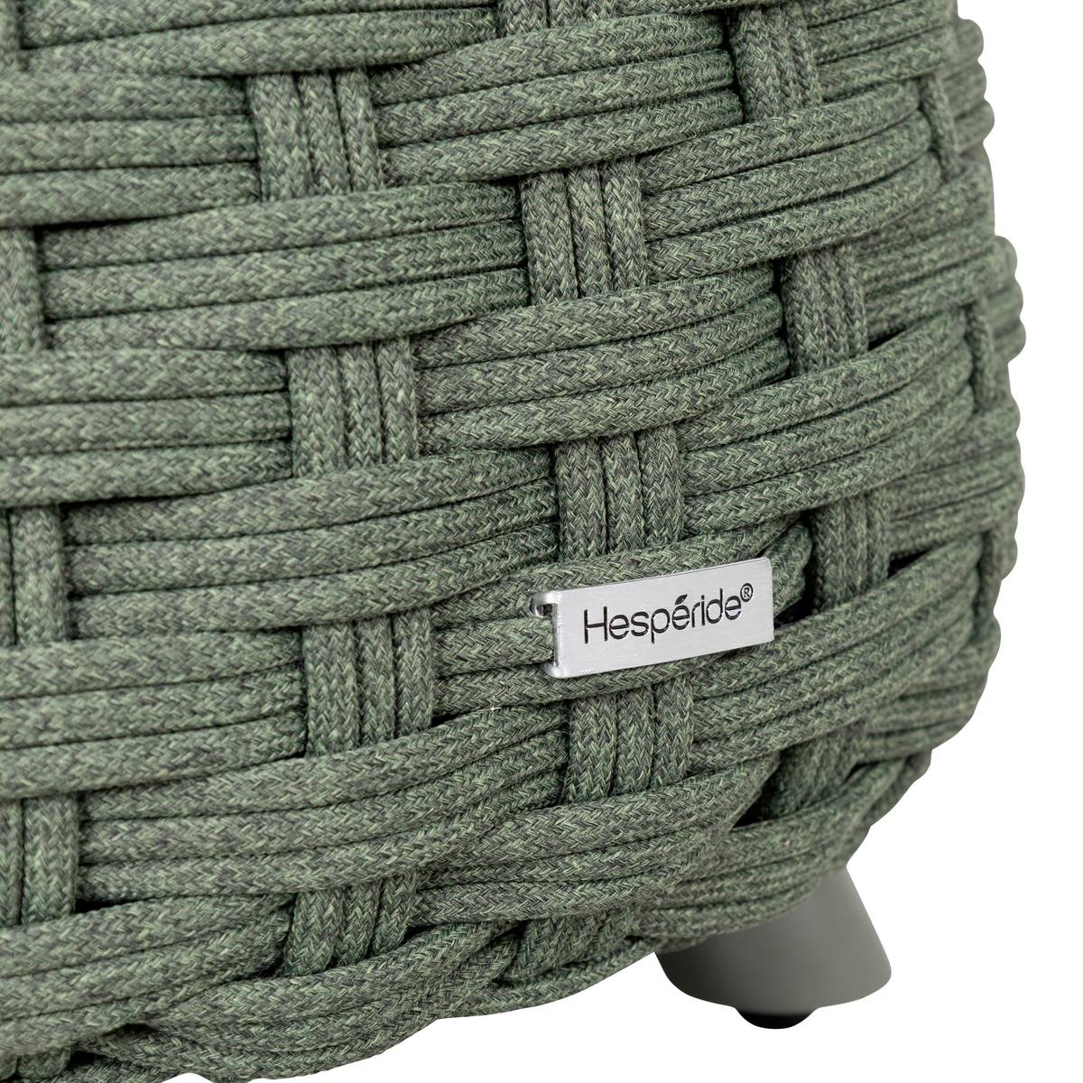 Runder Gartenhocker OBBAE Lorbeergrün 48,5 x 48,5 x 38 cm - Aluminium mit Epoxidharz behandelt, Polyester, Textilene Lorbeer