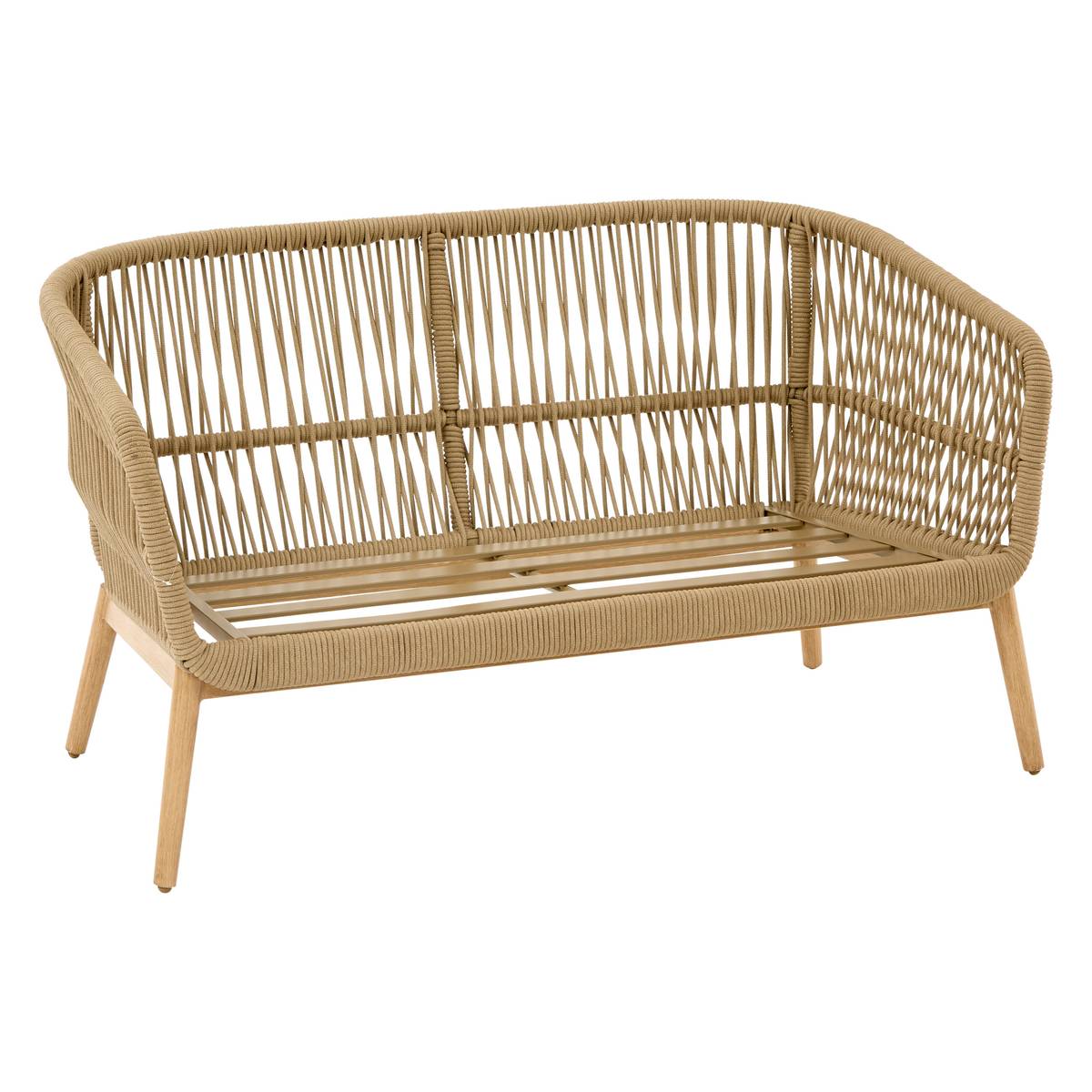 Gartensofa ORISSA Taupe 2 Plätze - Polyester, Stahl Taupe