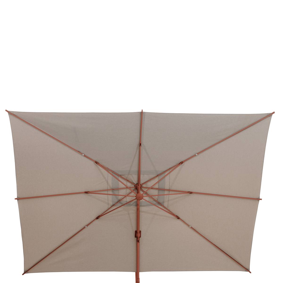 Rechteckiger neigbarer Ampelschirm MELHIA Leinen / Mahagoni 4 x 3 m - Stahl, Aluminium, Olefin Leinen / Mahagonibraun