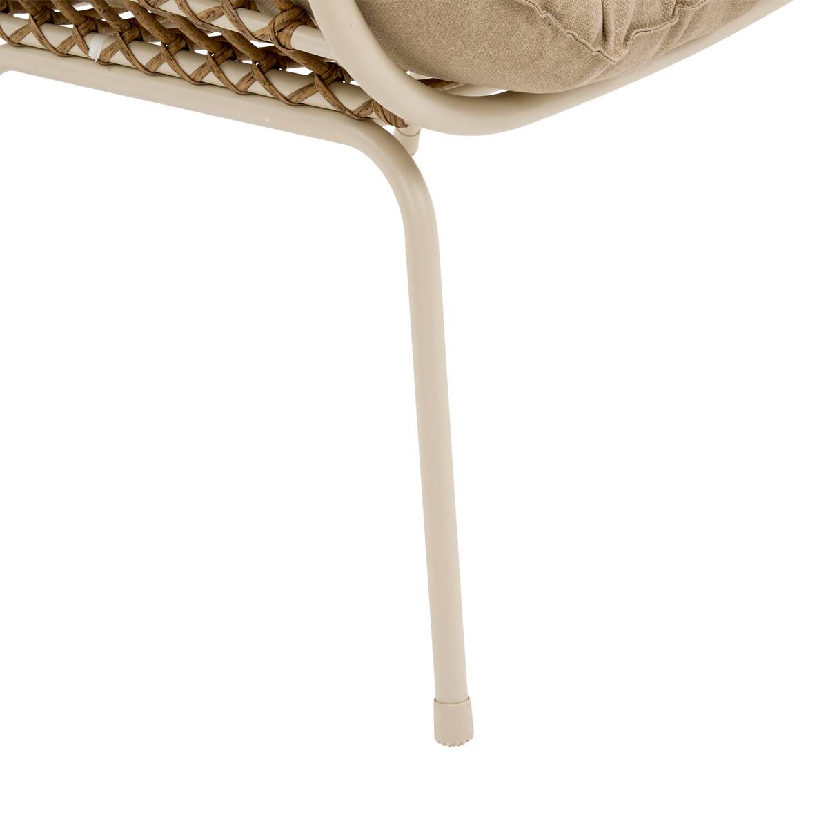 Gartenlounge-Set PAOPAO Beige / Ton 4 Plätze - Epoxidharz behandelter Stahl, Verstärkter Rostschutz, Polyester Beige / Ton
