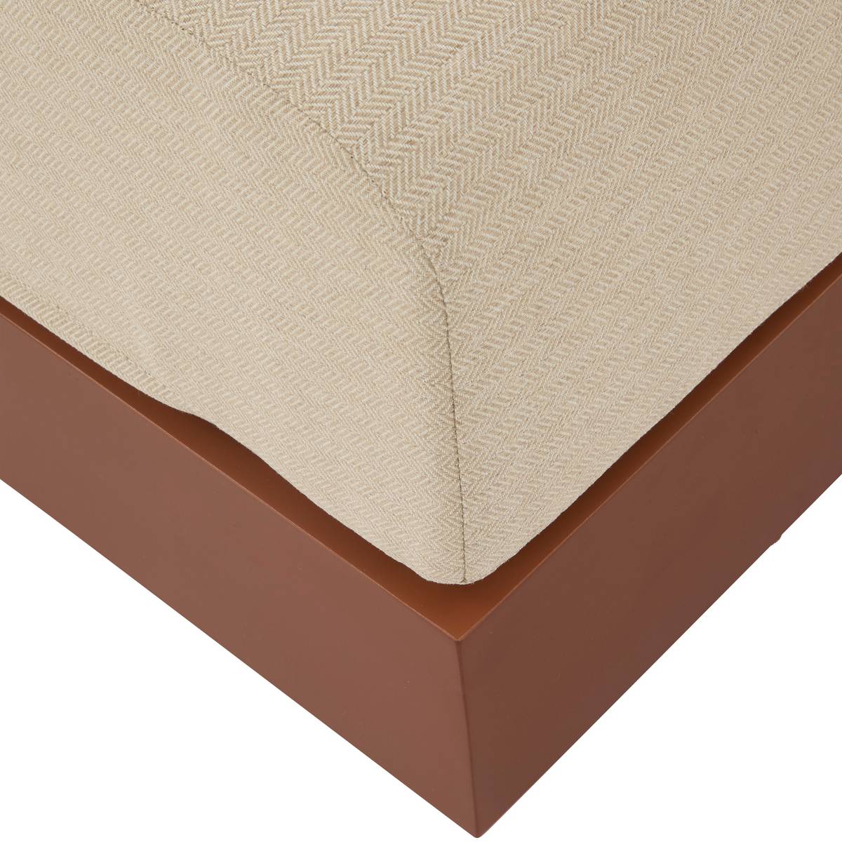 Rechteckiger Gartenhocker ALLURE Beige / Mahagoni 78 x 65 x 42 cm - Polyester, Aluminium mit Epoxidharz beschichtet, Polyester Beige / Mahagoni Braun